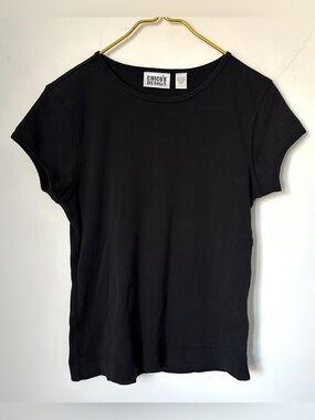 Vintage Chico’s Design Classic Black 100% Cotton Soft T-Shirt Size 1 (US Medium)
